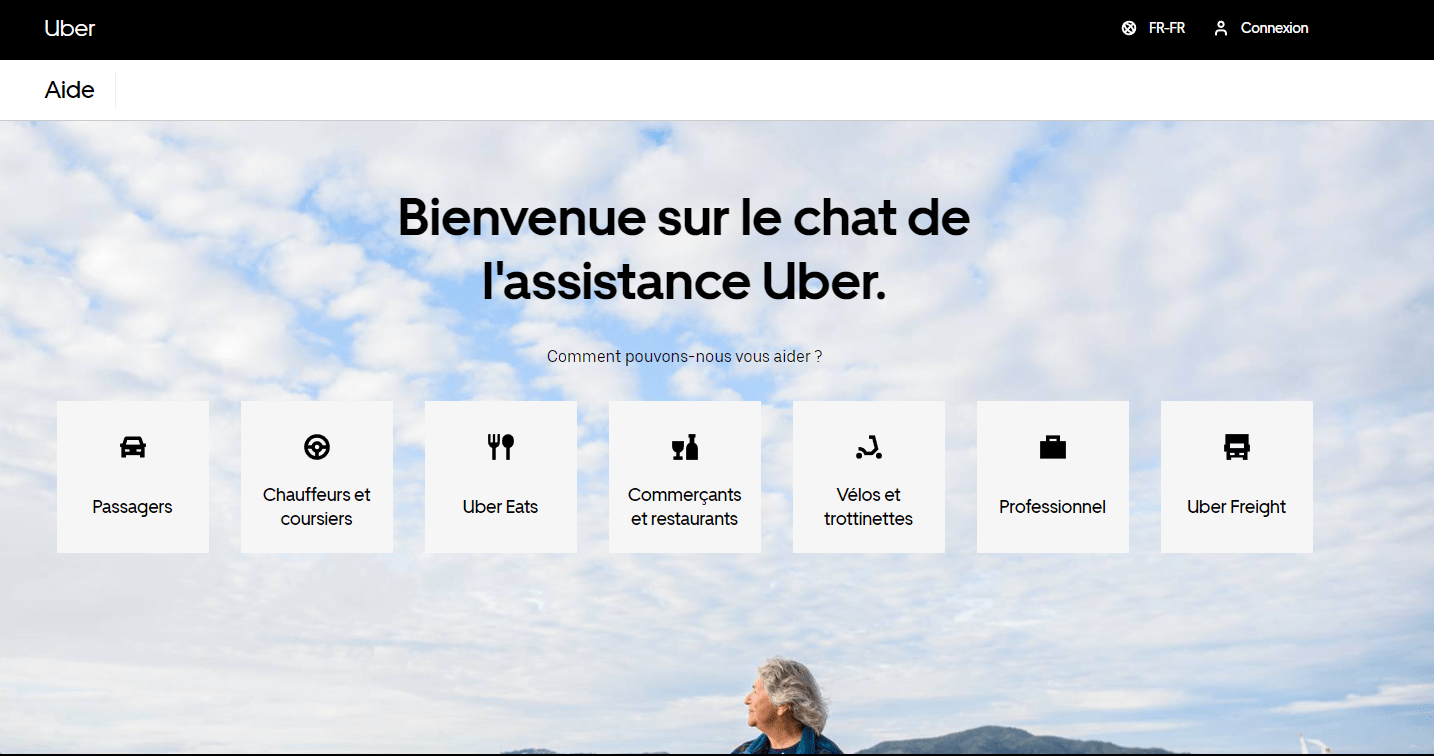 Page Accueil Contact Uber