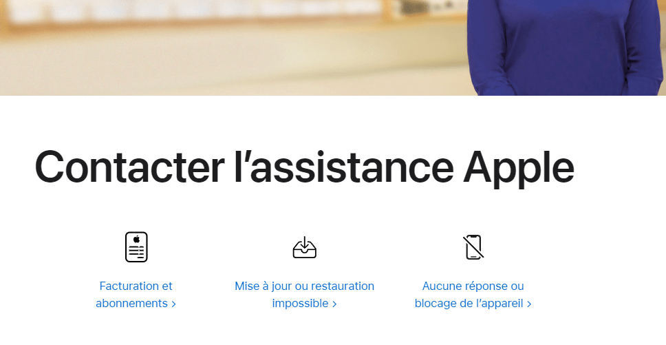 Contacter Assistance Apple